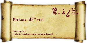 Matos Örsi névjegykártya